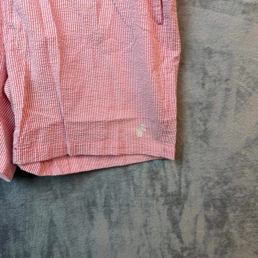 Trunks Surf‎ & Swim Co Swim Trunks Mens Seersucker XXL Pink Striped Preppy
